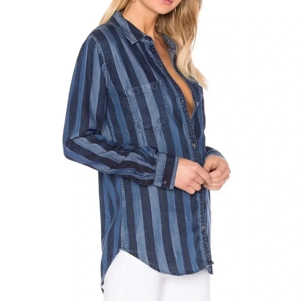 Rails Carter Indigo Block Stripe Button Down Shir… - image 1